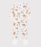 Babies' Glow-In-The-Dark Cotton Sleepsuit with Detachable Feet MARSHMALLOW white/MULTICO white