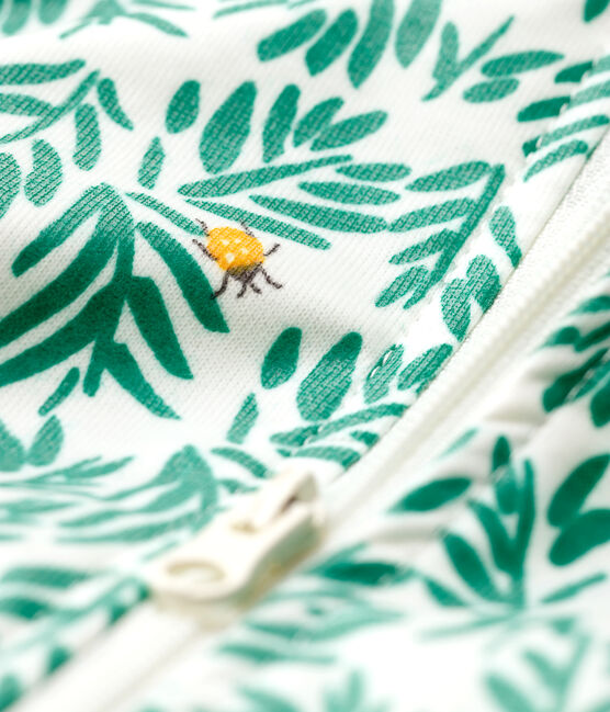 Baby Boys' Waterproofed Knit Windbreaker MARSHMALLOW white/GAZON green/MULTICO