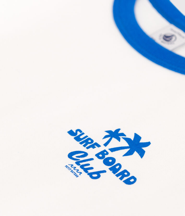 Children's printed short-sleeved cotton T-shirt white