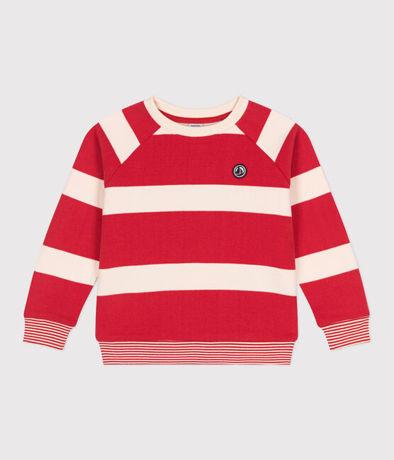 Children's unisex stripy cotton sweatshirt AURORA red/AVALANCHE