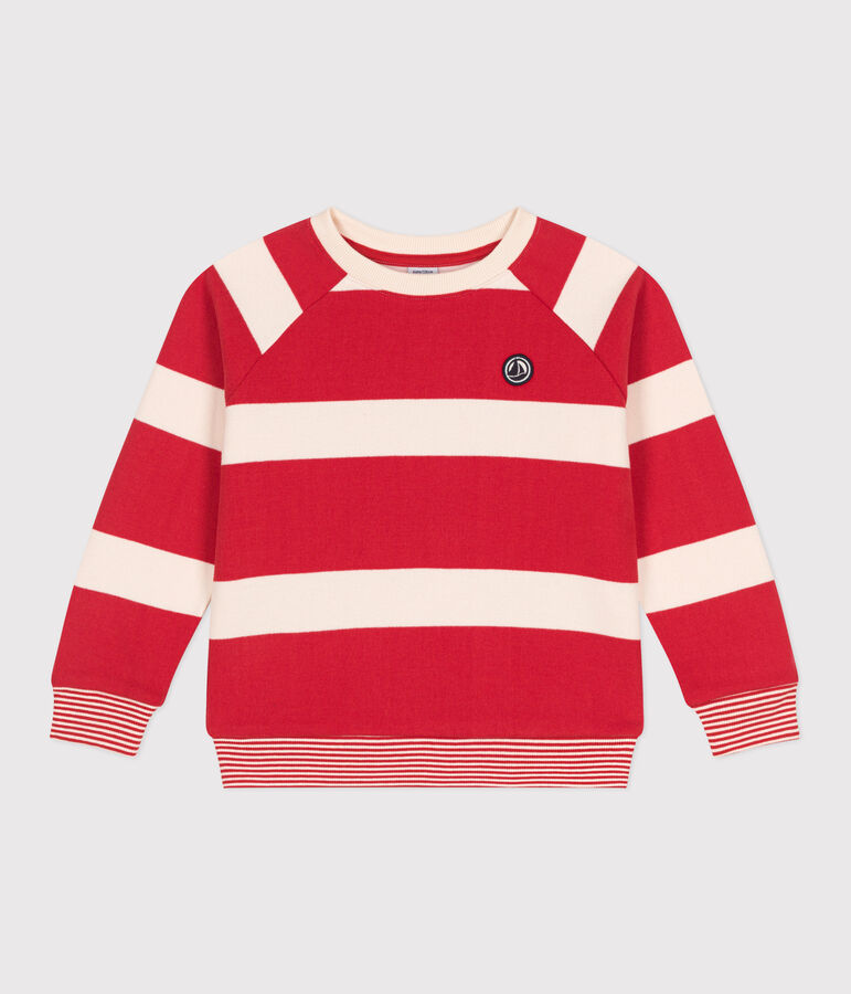 Children's unisex stripy cotton sweatshirt AURORA red/AVALANCHE