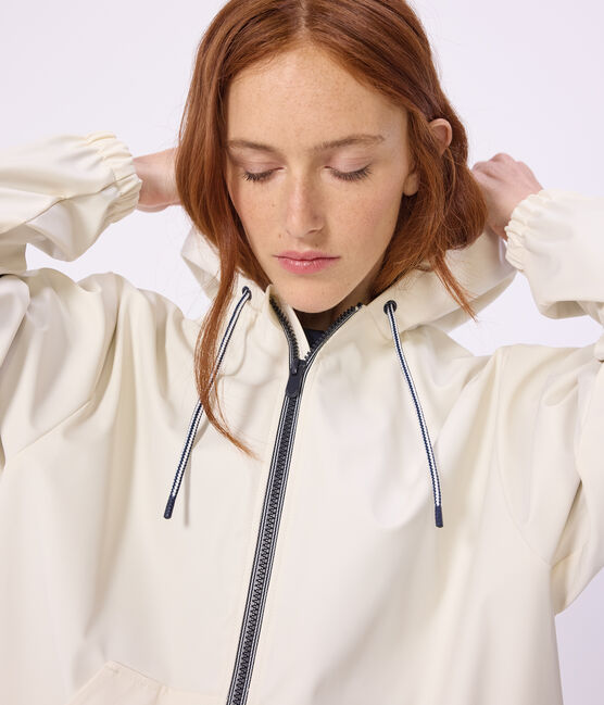 Women's short raincoat MILK Ecru