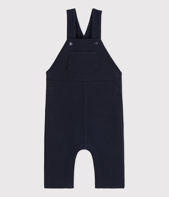 Babies' Long Thick Jersey Dungarees SMOKING blue