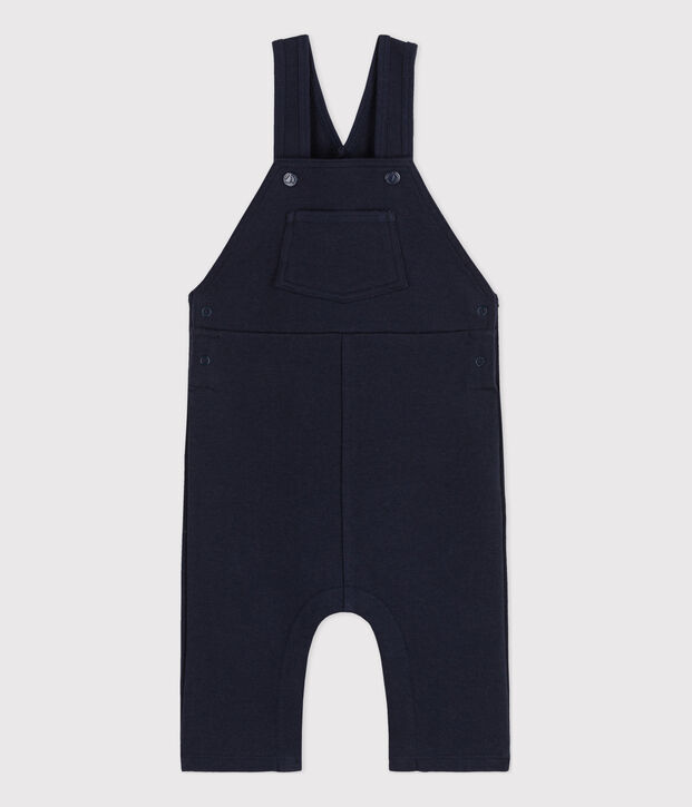 Babies' Long Thick Jersey Dungarees blue