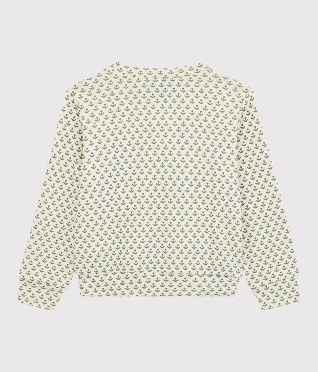 Girls' Tube Knit Sweatshirt Ecru/green