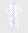 Babies' Starry Grey Cotton Sleepsuit ECUME white/MISTIGRI grey