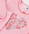 Children's velour pyjamas with a heart motif pink