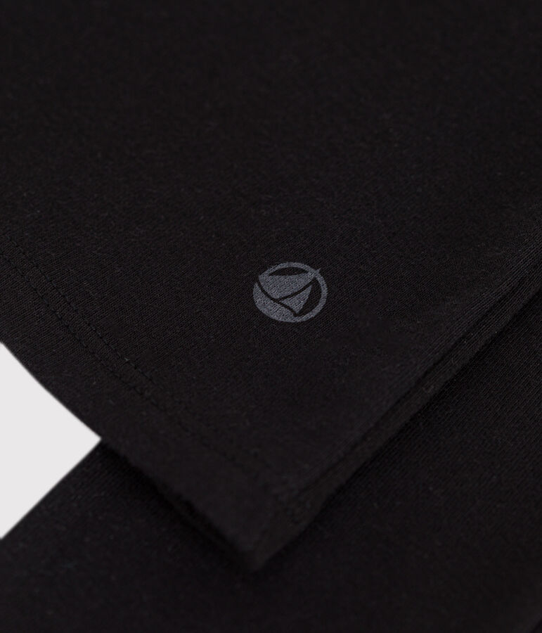 Women's plain long-sleeved iconic rib knit T-shirt black