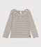 Girls' Long-sleeved Slub Jersey T-shirt AVALANCHE white/SMOKING blue