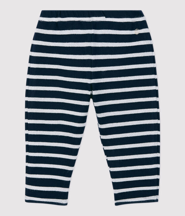 Babies' Cotton Trousers blue/MARSHMALLOW ARGENT BRILLANT