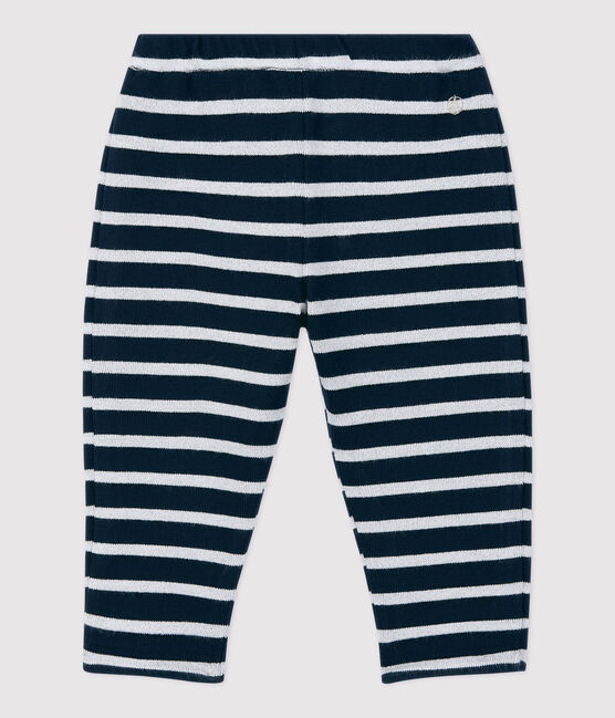 Babies' Cotton Trousers SMOKING blue/MARSHMALLOW ARGENT BRILLANT