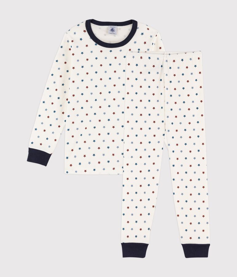 Boys' Boat Print Ribbed Pyjamas white/multicolor