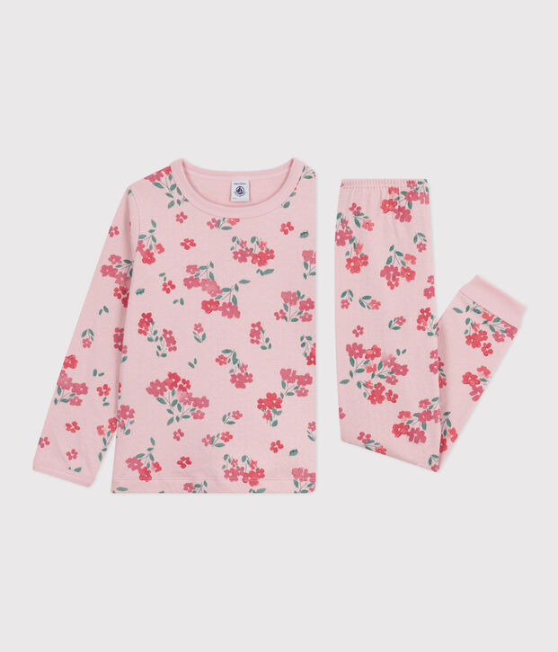 Children's floral printed tube knit pyjamas pink/multicolor