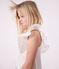 Children's short-sleeved cotton dress MARSHMALLOW white/ARGENT grey