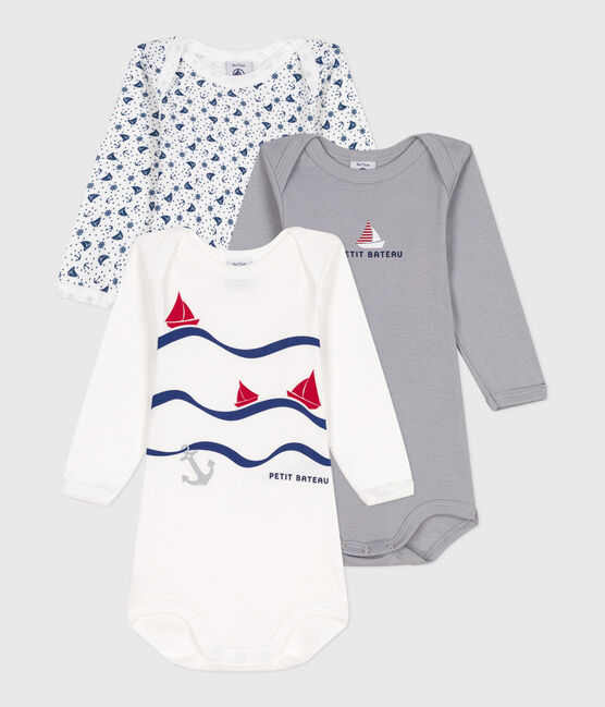 Babies' long-sleeved cotton bodies - 3-pack variante 1