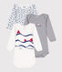 Babies' long-sleeved cotton bodies - 3-pack