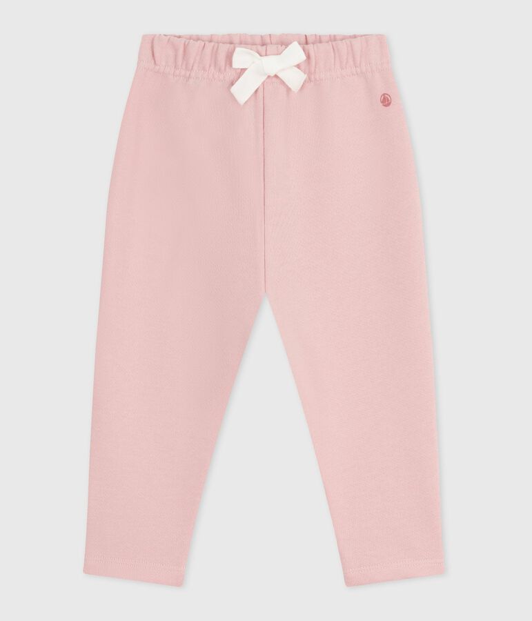 Babies' plain cotton trousers pink