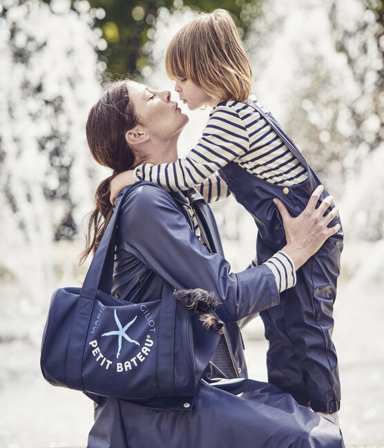 Sac polochon. Petit bateau x Marie-Agnès Gillot SMOKING blue