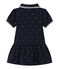 Baby girl's short-sleeved dress SMOKING blue/FETA white