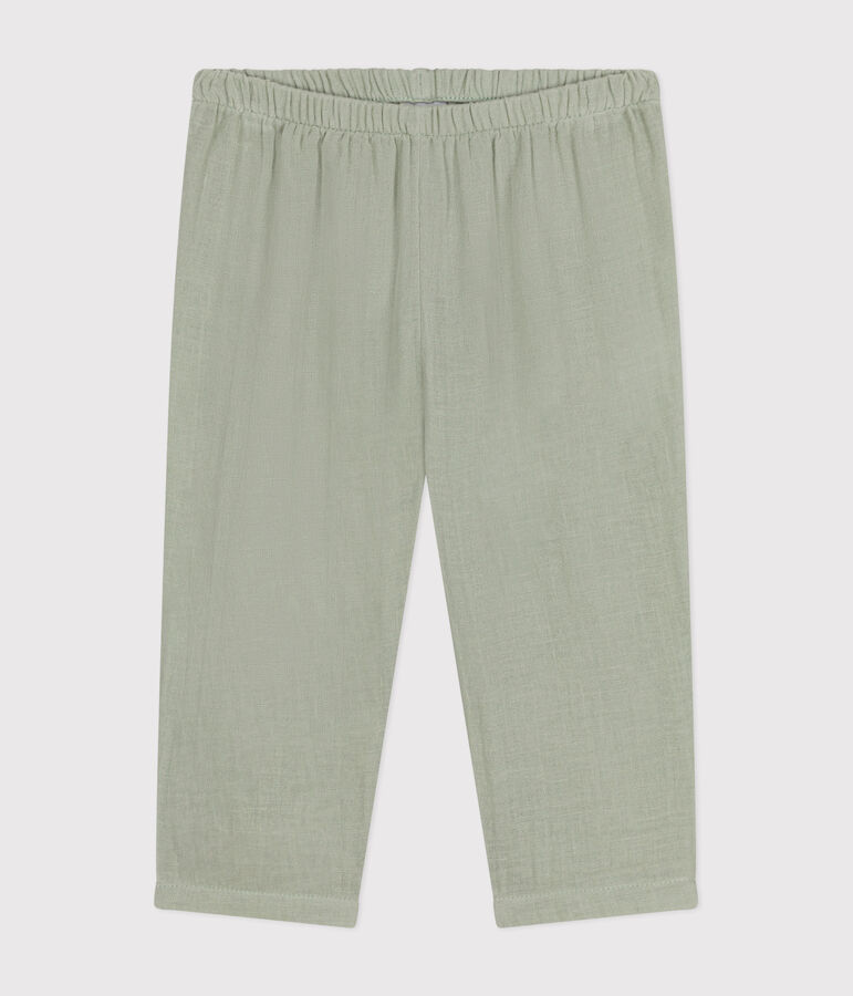 Babies' Cotton Gauze Trousers HERBIER green
