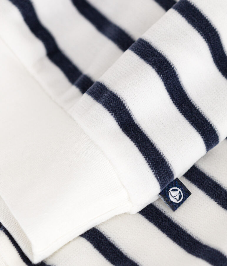 Babies' terry velour sweatshirt white/blue