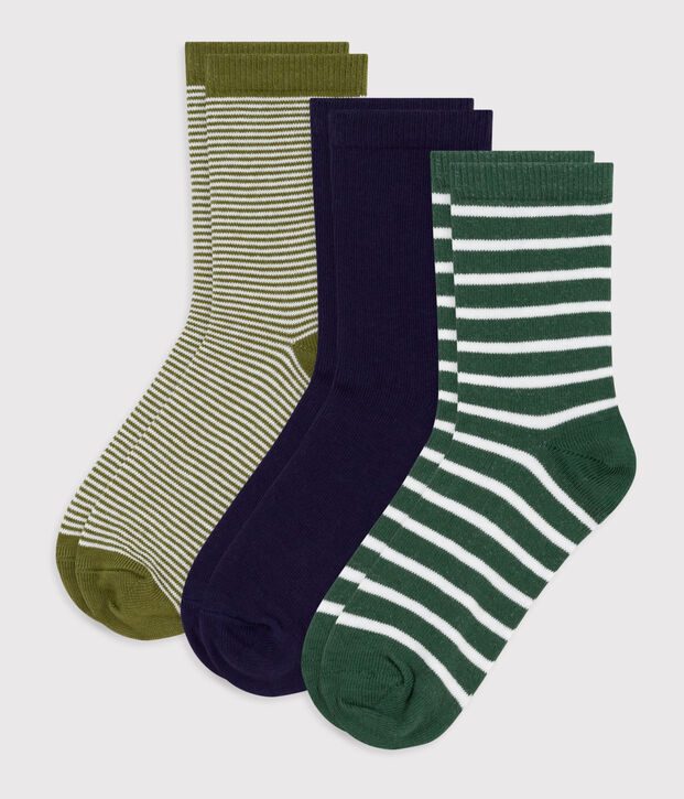 Children's stripy cotton socks - 3-pack multicolor