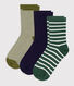 Children's stripy cotton socks - 3-pack