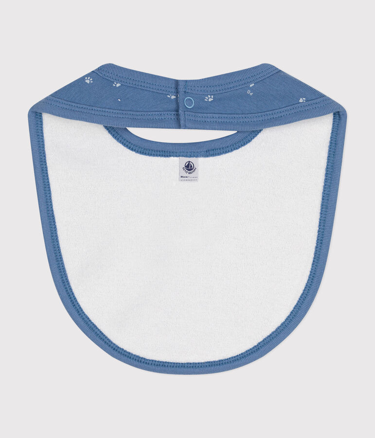 Cotton baby bib blue/white