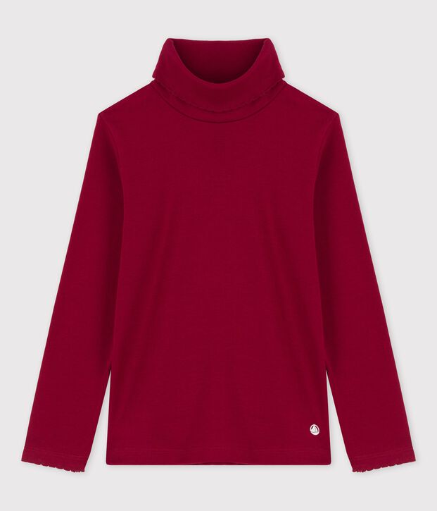 Children's Unisex Cotton Roll Neck red
