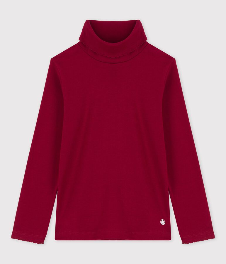 Children's Unisex Cotton Roll Neck red