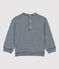 Babies' Cotton T-Shirt MEDIEVAL blue/MARSHMALLOW white