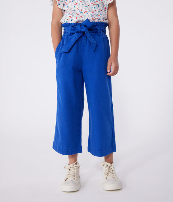 Children's cotton and Lyocell blend trousers. SURF blue