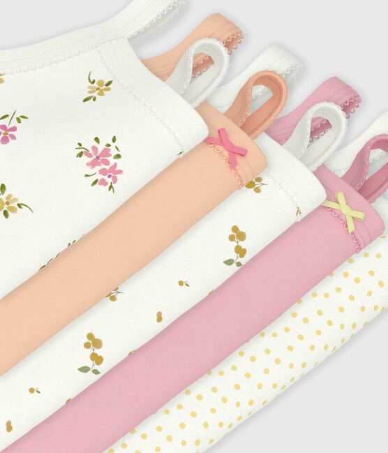 Pack of babies' floral cotton bodies with straps variante 1