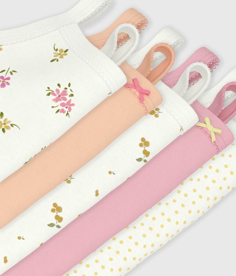Pack of babies' floral cotton bodies with straps multicolor