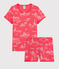 Girls' Paris Print Cotton Short Pyjamas GROSEILLER pink/FLEUR pink