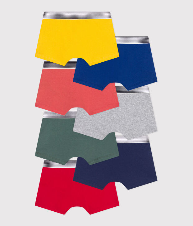 Children's plain cotton boxers - 7-pack multicolor