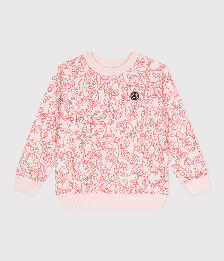 Children's printed cotton sweatshirt pink/red