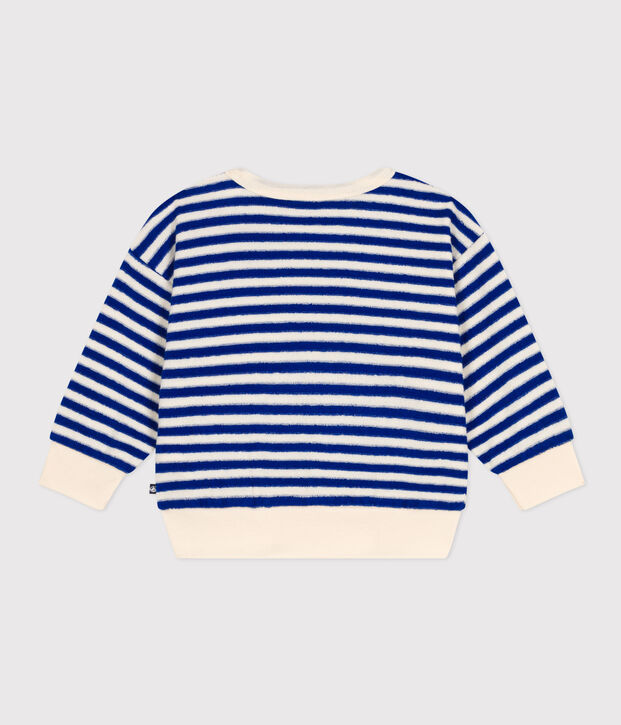 Babies' Terry Sweatshirt blue/ecru