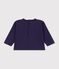 Babies' long-sleeved plain cotton T-shirt with a little motif SOIR