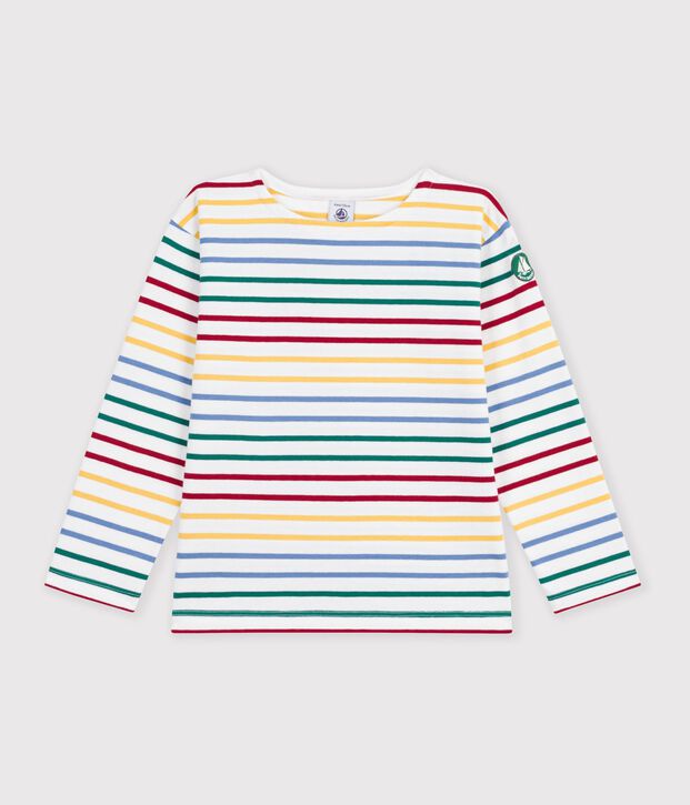 Children's cotton Breton top white/multicolor