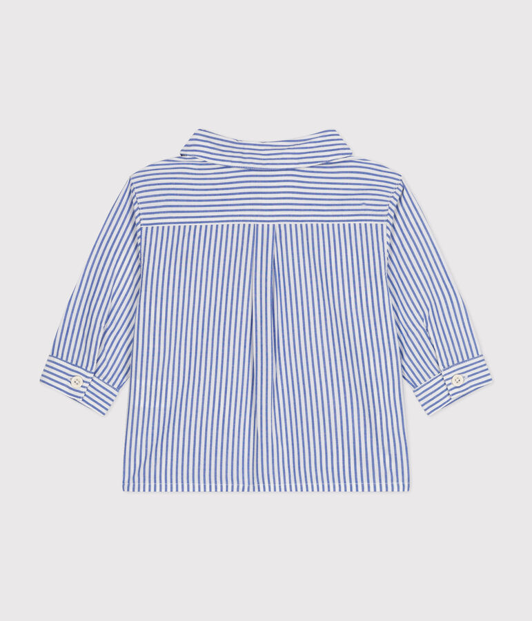 Babies' Striped Poplin Shirt blue/white