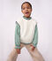 Children's sleeveless wool and cotton cable-knit jumper white
