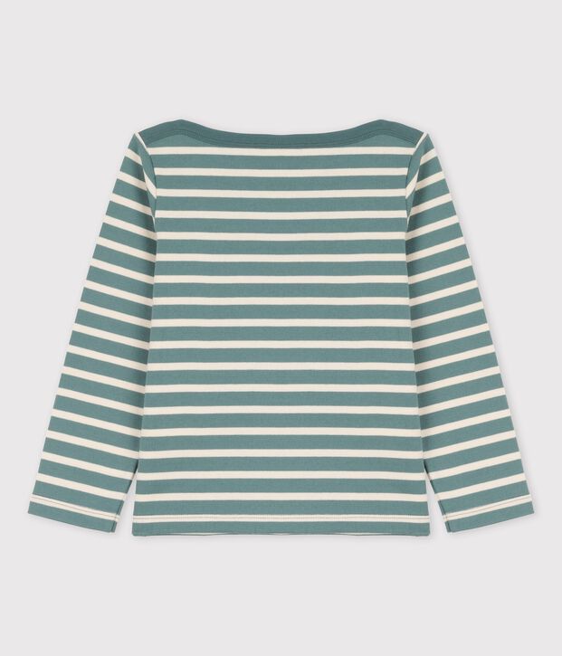 Unisex Children's Striped Cotton Top green/ecru