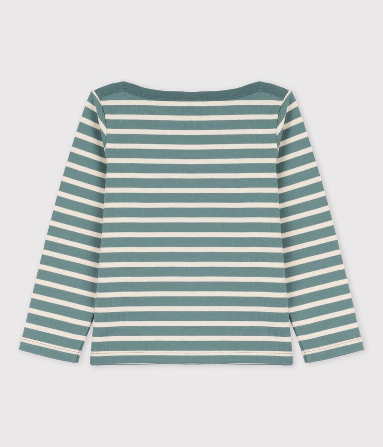 Unisex Children's Striped Cotton Top green/ecru