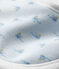 Rib knit baby bibs FRAICHEUR blue/MULTICO white