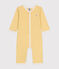 Babies' long-sleeved footless cotton pyjamas BLE yellow/MARSHMALLOW white