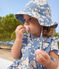 Baby Girls' Short-Sleeved Poplin Dress and Bloomers BEACH blue/MULTICO