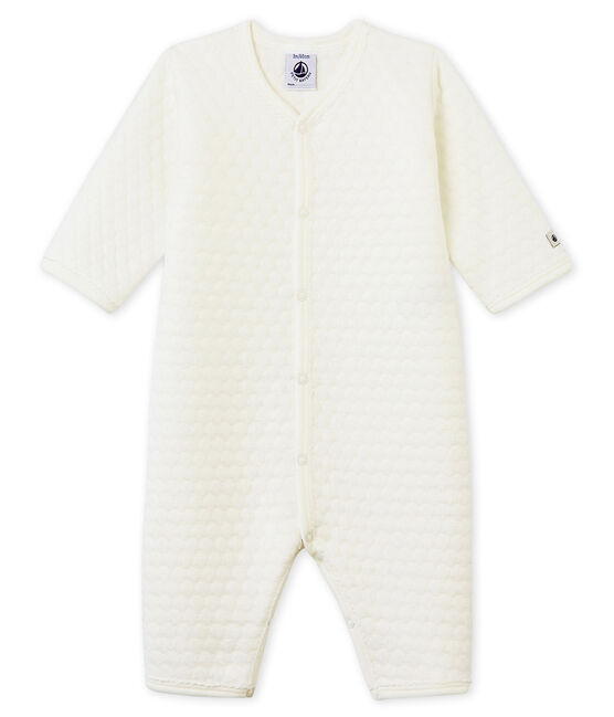 Unisex Babies' Tube-Knit Footless Sleepsuit MARSHMALLOW white