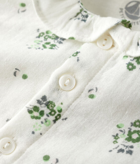 Babies' Organic Cotton Gauze Floral Print Blouse MARSHMALLOW white/MULTICO white