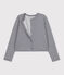 Women's Thick Cotton Poppered Cardigan SMOKING blue/MARSHMALLOW white